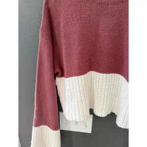 Derek Heart Womens Colorblock Mock Neck Bell Sleeve Cropped Knit Sweater Large thumbnail 4