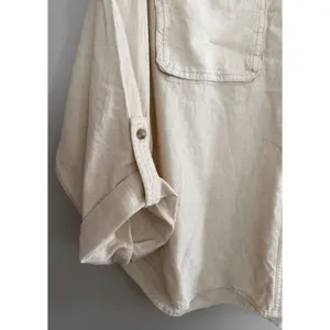 Free People We Are Free Made For Sun Linen Shirt Wet‎ Plaster Women's Size Small thumbnail 7