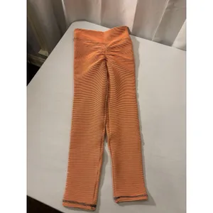 Boom‎ Booty Leggings Large Orange/Gray Yoga Compression Textured Athleisure Gym thumbnail 5