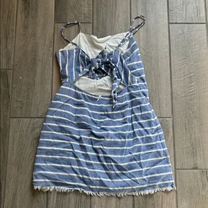 Cotton Candy Blue and White Striped Top thumbnail 3