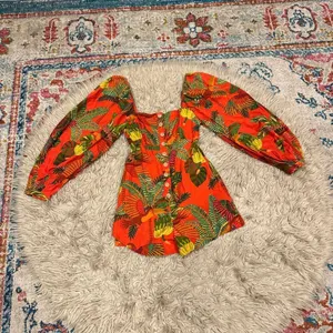 Farm Rio Forest Birds linen blend romper XS thumbnail 2