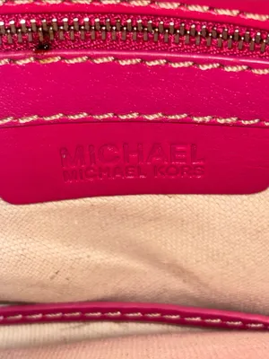 Michael Kors Fuchsia Pink Leather Shoulder Bag Silver Chain Handle And Lock thumbnail 8