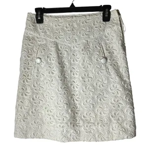 Leifsdottir Anthropologie Skirt Women 4‎ White Lace Crochet A Line Mini Boho thumbnail 1