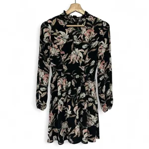 Soiéblu Floral Choker Dress Small Black Pink Cutout Romantic Boho Feminine Cute thumbnail 2