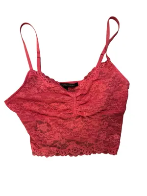 Victoria's Secret PINK Neon Hot Pink Lace Longline Bralette - Size XS thumbnail 2
