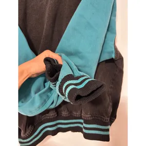 International Denim Vintage Varsity Bomber Jacket Black Teal XL Tampa Bay Auto thumbnail 5