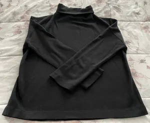 Black Merino Wool Mock Neck Sweater, Size 4 thumbnail 4