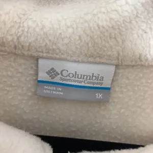 Columbia Womens Fleece Jacket Full Zip Pockets Cinch Waist Ivory 1X thumbnail 6