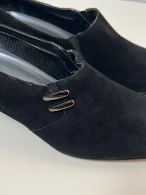 Karen Scott Riley Black Suede Leather Square Toe Block Heel Pumps Size 10M thumbnail 4