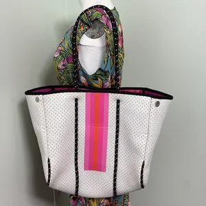 Neoprene Lemonbella Tote Bag White thumbnail 6