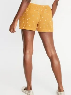 Old Navy Linen Blend Shorts in Sunflower Gold - Size: Medium thumbnail 2