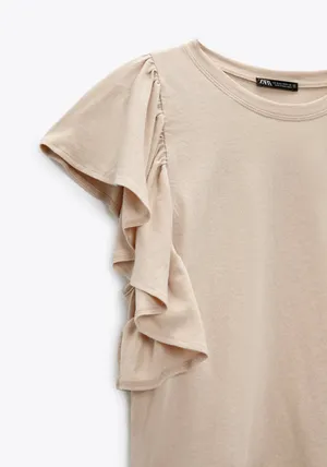 NWT Zara Ruffled Top Size M thumbnail 1