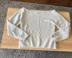 abercrombie boucle off the shoulder sweater thumbnail 1