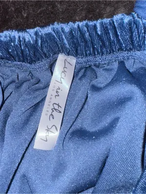 Lucy in the Sky Los Angeles Blue Velveteen Velvet Mini Dress Womens Small thumbnail 6