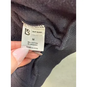 Buff Bunny Collection Cropped Zip Up Hoodie Charcoal Leaf Print Athleisure‎ M thumbnail 3