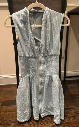 Anthropologie Tommie Smocked Front Zip Mini Shirt Dress thumbnail 2