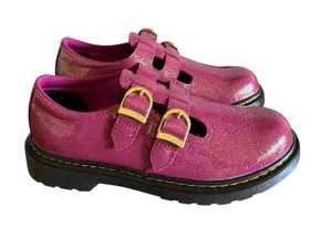 Dr. Martens NEW Women's Youth Mary Jane Glitter Patent Leather Shoe Size 4 or 5 thumbnail 1