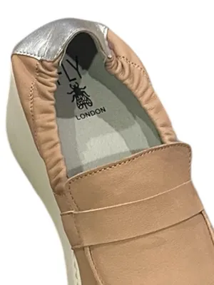 FLY LONDON Duli Platform Wedge Loafers Shoes Tan Beige Silver 40 thumbnail 8