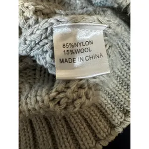 White Fox Oversized Cable Knit Sweater Gray/Cream Slouchy Cozy Fit Size S/M thumbnail 7
