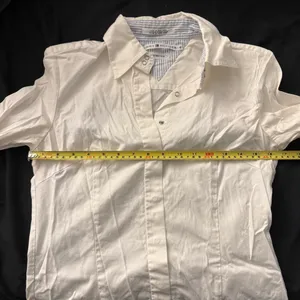NWOT Tommy Hilfiger Contrast-cuff Snap up Collared Shirt thumbnail 5
