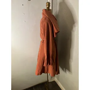 Brown Double Breasted Capelet Trench Coat S NEW Classic Retro Glam Preppy Retro thumbnail 3