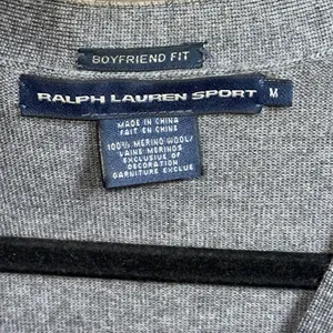 Ralph Lauren Sport Boyfriend Fit 100% Merino Wool Cardigan Preppy Classic Sz M thumbnail 3