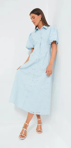 Tuckernuck Airy Blue Eyelet Delaney Dress thumbnail 1