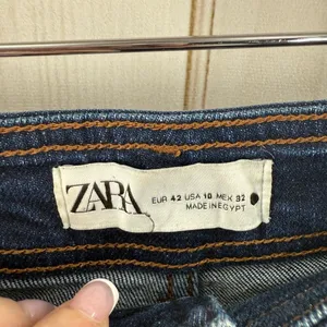 Zara Women’s 10 Marine Wide Leg Flare Denim Jeans thumbnail 3