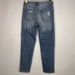 Kancan Jeans Womens 5/26 Light Wash Mid Rise Distressed Destroyed Tapered Denim thumbnail 2