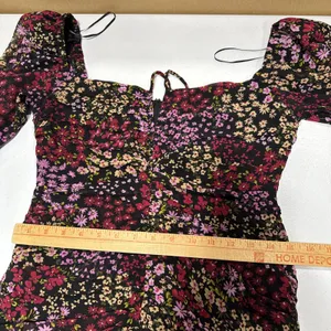 ASTR The Label Midi Dress Athena Floral Ruched Ruffled V Wire Women’s M Slim Fit thumbnail 11