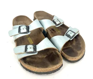 Birkenstock Sydney Light Blue Leather Sandals Womens EU 37 US 6 Regular thumbnail 1
