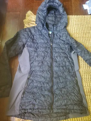 Columbia Women's Hooded Quilted Jacket - Charcoal Gray Size Medium thumbnail 1
