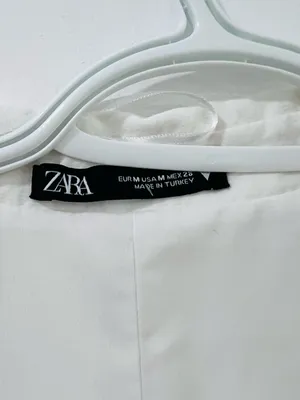 Zara White Short Sleeve Ruched Front Mini Dress thumbnail 2