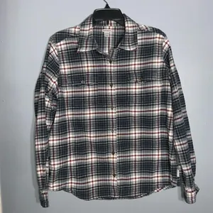 Carhartt Gray Red & White Mid Weight Flannel Button Front Long Sleeve Shirt XL thumbnail 1