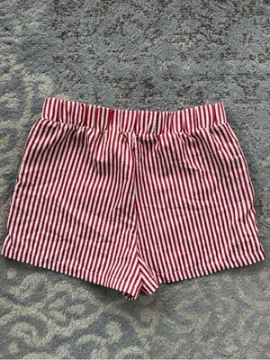 Happily Grey Striped Shorts Red White Medium thumbnail 3
