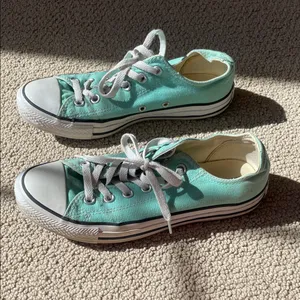 Converse Low Top Sneakers in Teal/Mint Green and White thumbnail 3