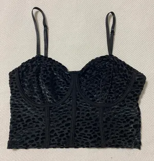 Cropped Tank Top Black Size XS thumbnail 2