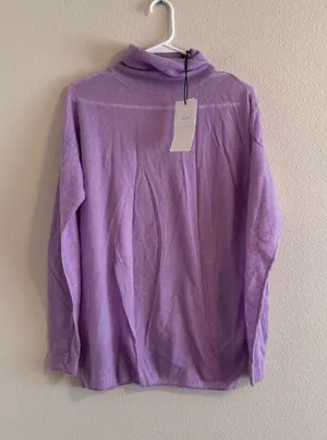 NWT ZARA Lilac Turtleneck Sweater - Women's Cozy Lightweight Knit thumbnail 1