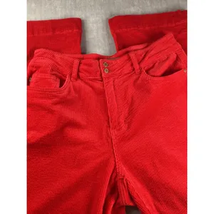 Judy Blue Red Corduroy Wide Leg Pants Women's 14W Flare Button Fly thumbnail 2