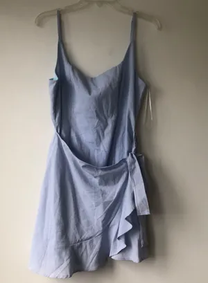 Princess Polly Cottage Hill Baby Blue Wrap Dress 10 thumbnail 2