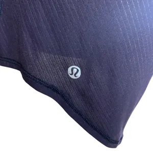 Lululemon Purple Striped Open Back Built In Bra Criss Cross Tank Top 8 thumbnail 3
