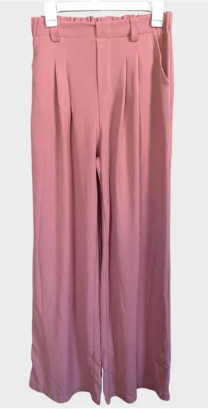 Size S (Tall) Halara High Waisted Plicated Side Pocket Wide Leg Pants Rose Tan thumbnail 1