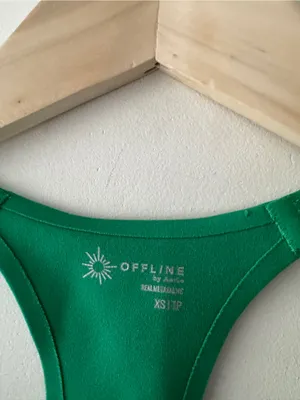 OFFLINE By Aerie Green Real Me Hold Up! Racerback Sports Bra thumbnail 8