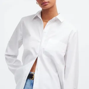 Madewell Relaxed Button Front Shirt Poplin Cotton White Small thumbnail 4