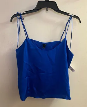 Wild Fable Womens Royal Blue Satin Tank Top S Small 36” Spaghetti Straps NWT thumbnail 1