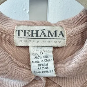 Vintage Tehama Nancy Haley 100% Silk Women's Sleeveless Polo Shirt Tank Knit Top thumbnail 6