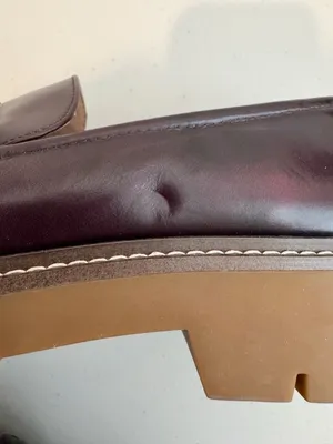 Nordstrom Notorie Leather Loafers Size 8 Burgundy Chunky Platform Shoes Academia thumbnail 8