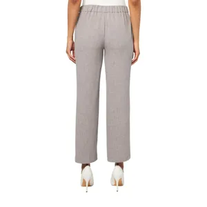 Kasper Straight Leg Pocketed Pull On Elastic Back Trouser Pants Pebble Gray L thumbnail 9