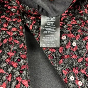 Carmen Marc Valvo Infusion 6 Red Black‎ Sequin Lace Bell Sleeve Dress NWT thumbnail 13
