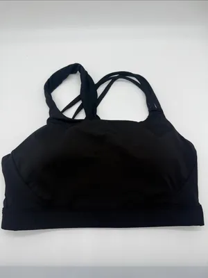 Athleta Train Free Longline Black Strappy Sports Bra A-C Size Medium Athletic thumbnail 5